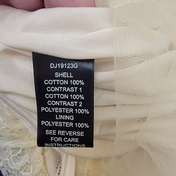 Ark & Co Ivory Lace Drop Waist Dress, Y2K New Old Stock, Size S, $25 - Picture 6 of 7